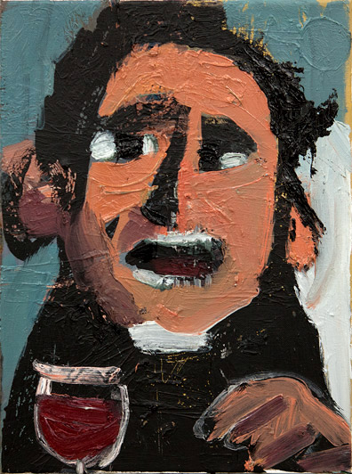 Dan Schein Priest Drinks Wine 2011 Oil on canvas 40 x 30 cm