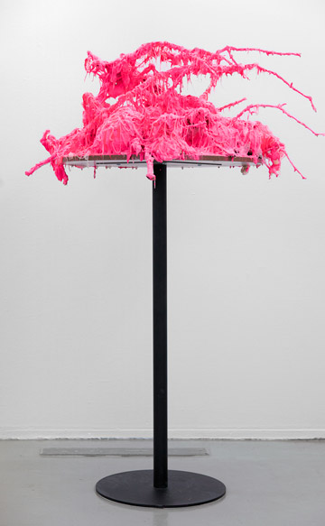 Anders Brinch Materie 2 2010 Coffeetable, branches, expansion foam, acrylic paint and silicone 160 x 80 cm