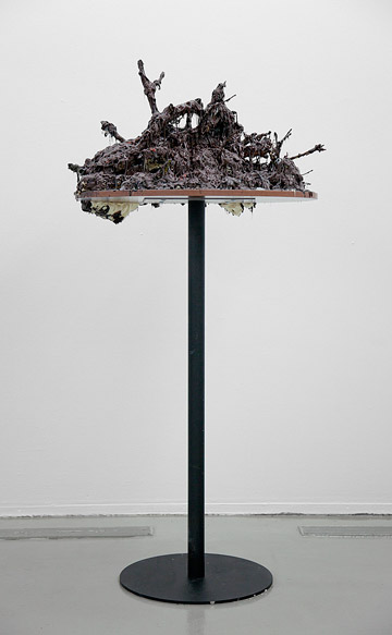 Anders Brinch Materie 1 2010 Coffeetable, branches, expansion foam, acrylic paint and silicone 160 x 80 cm