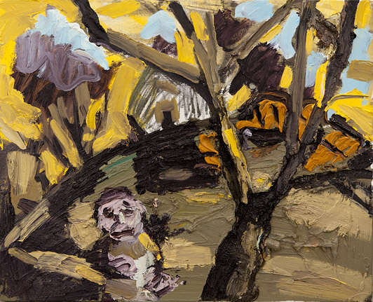 Dan Schein The Self Important man in Nature who Thinks about Things Different from the way That Things are Usually Thought About 2011 Oil on canvas 40 x 50 cm