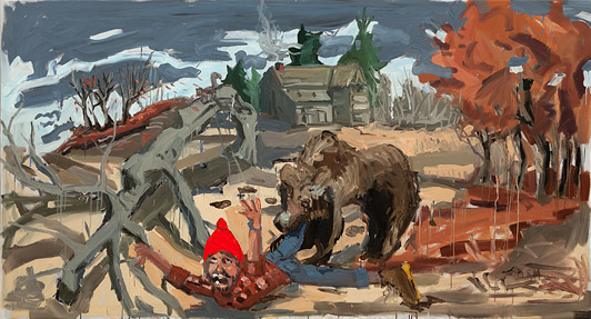 Dan Schein Bear Eats Legs 2011 Oil on canvas 135 x 245 cm