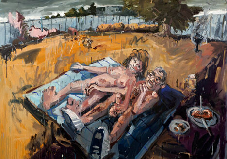 Dan Schein: Backyard Shenanigans. 2011, oil on canvas, 174 x 230 cm