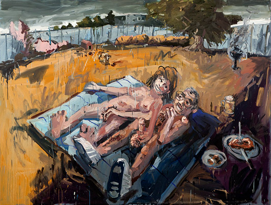 Dan Schein: Backyard Shenanigans. 2011, oil on canvas, 174 x 230 cm