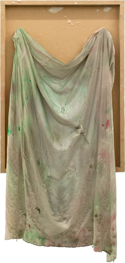 Marie Søndergaard Lolk Untitled 2011 fabric, acrylic and wood glue on board 121 x 56 cm Galleri Tom Christoffersen, 2011