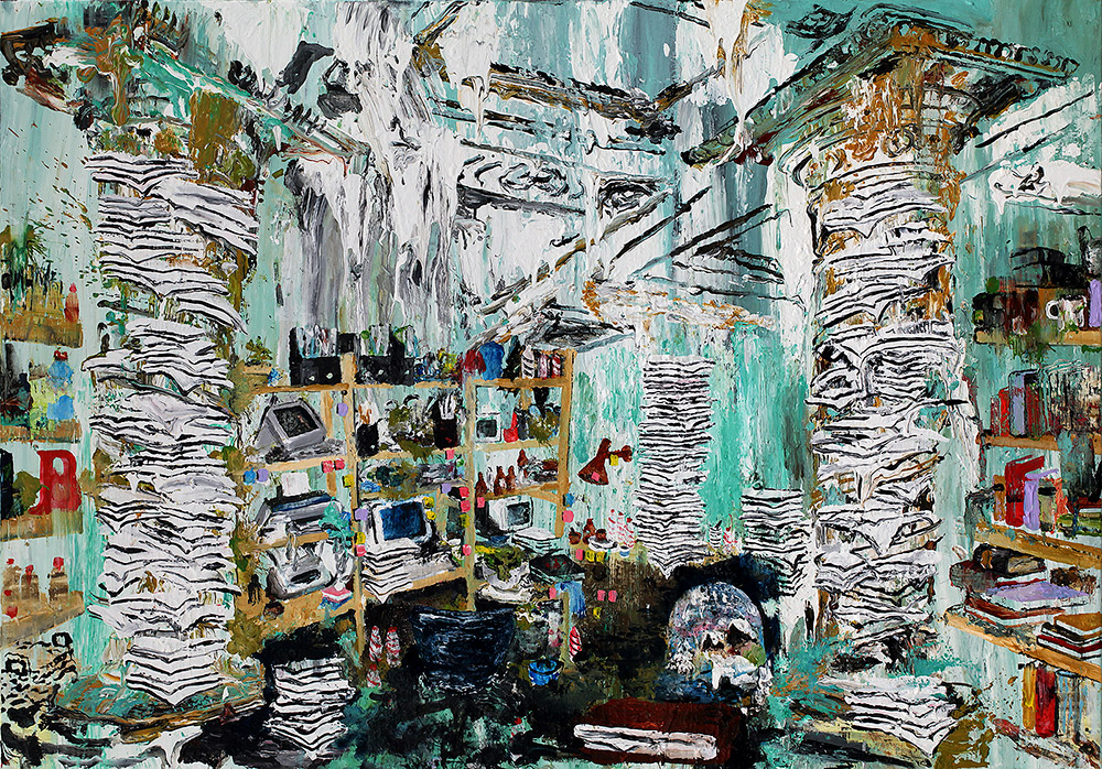 Mie Mørkeberg Uden titel (Vakuum) 2013 Olie og akryl på lærred 90 x 130 cm
