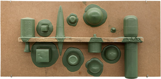 Marie Søndergaard Lolk Untitled 2011 acrylic and mixed media on board 38 x 80 cm Galleri Tom Christoffersen, 2011
