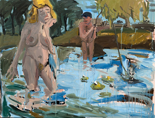 Dan Schein Genitals Reflected Fishing Trip 2011 Oil on canvas 132 x 172 cm