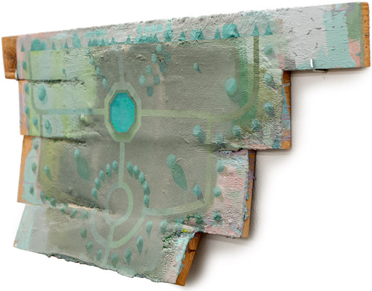 Marie Søndergaard Lolk Untitled 2011 acrylic and wood on MDF 42 x 90 cm Galleri Tom Christoffersen, 2011