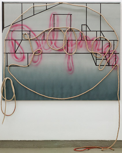 Marie Søndergaard Lolk Untitled 2011 acrylic and rope on board 122 x 146 cm Galleri Tom Christoffersen, 2011