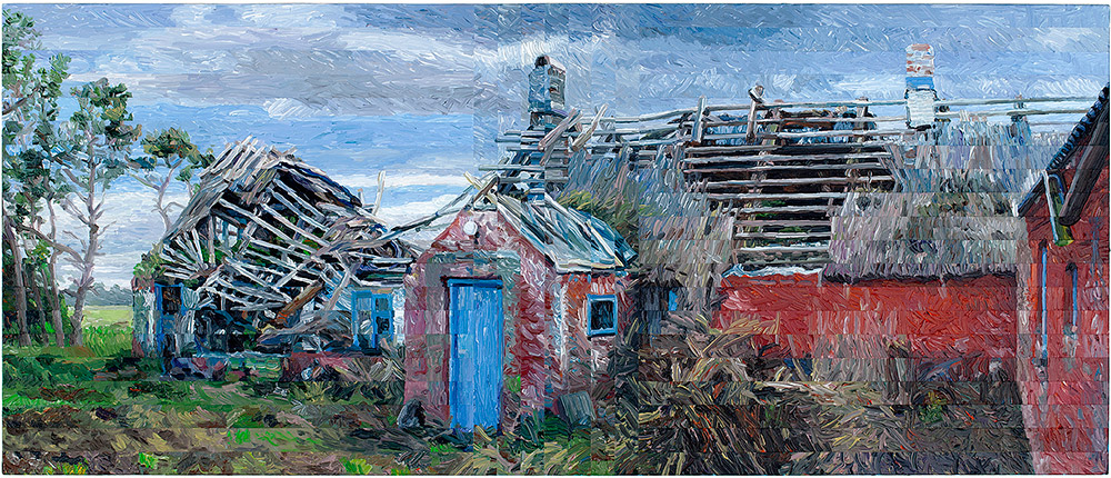 Allan Otte Klatmaleri i lange baner (Cinemascope/1:2,35) 2012 acrylic on board 65,2 x 153,3 cm (1m2)