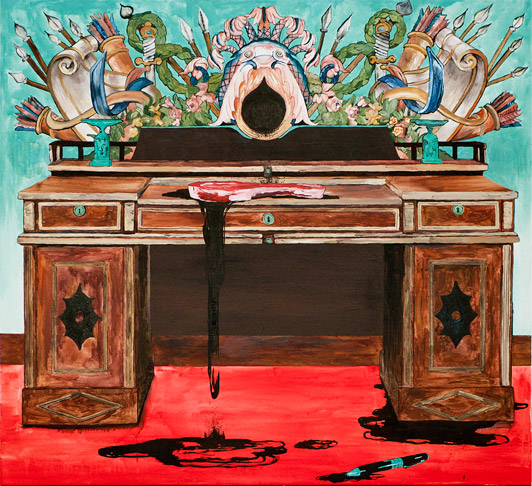 Mie Mørkeberg Untitled 2010 Indian ink and acrylic on canvas 110 x 120 cm