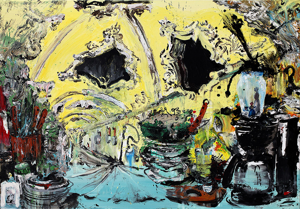 Mie Mørkeberg Uden titel (Vakuum) 2013 Olie og akryl på lærred 90 x 130 cm