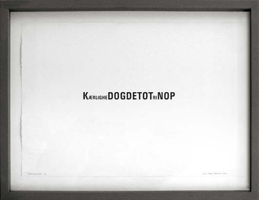 Lene Adler Petersen Sætning 1974, 1 – 13. No. 9. Composed in 2010 lead composition on paper 27,7 x 38 cm