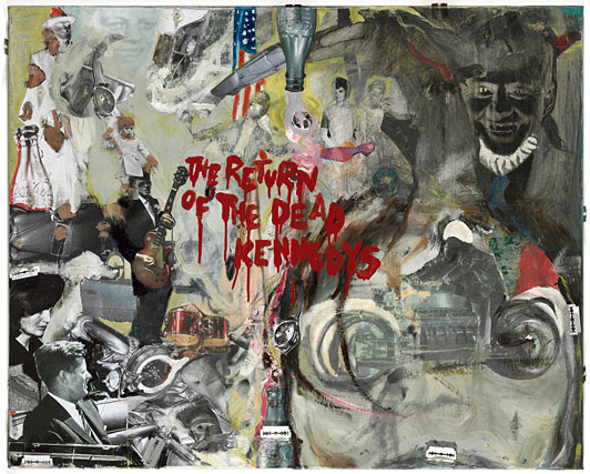 Herbert Volkmann The return of the dead Kennedys 2010 – 2011 oil and mixed media collage on canvas 65 x 81 x 5.5 cm Photo: Jochen Littkemann