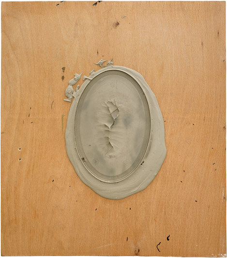 Marie Søndergaard Lolk Untitled 2011 acrylic and wet membrane on board 56 x 50 cm Galleri Tom Christoffersen, 2011