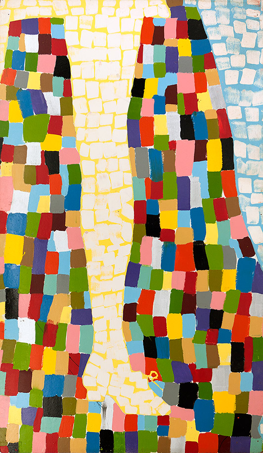 John Davidsen 18 Dameben (detail). 1967 Acrylic on masonite 2 x 30,5 m.