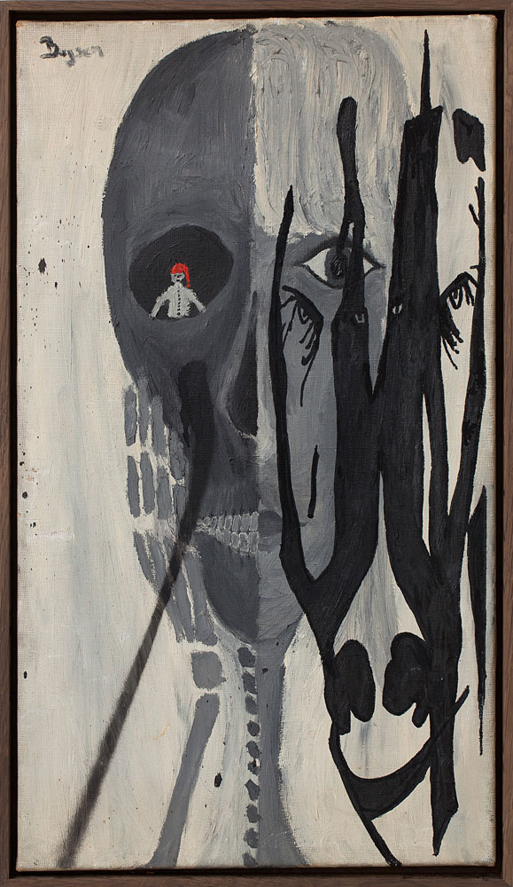 Claus Carstensen Defaced Bojsen Lore 2012 Oil, tempera and spray on canvas 55 x 31 cm
