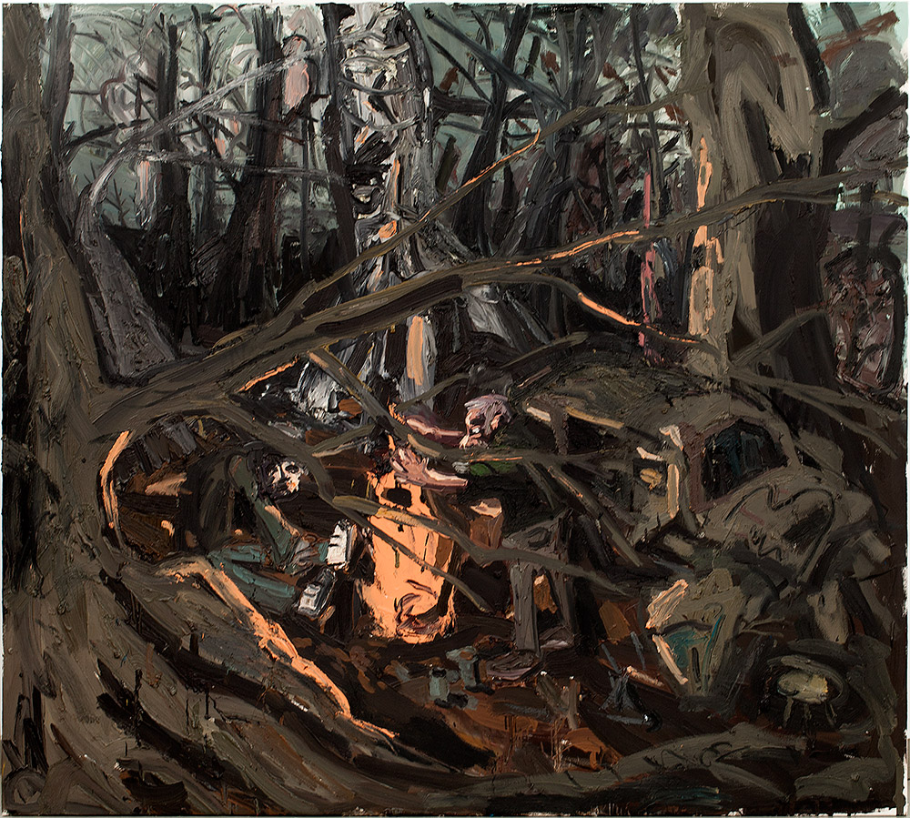 Dan Schein Death and Conversation 2013 Olie på lærred 150 x 200 cm