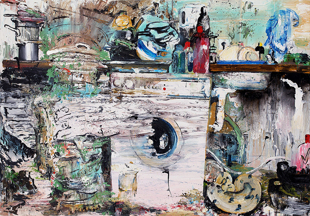 Mie Mørkeberg Uden titel (Vakuum) 2013 Olie og akryl på lærred 90 x 130 cm