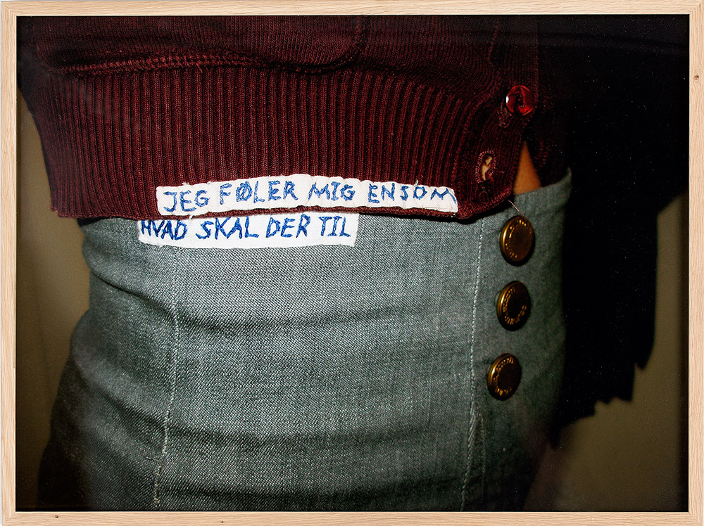 Gudrun Hasle Jeg føler mig ensom 2013 (from the project Relabeling 2004-2008) C-print 54 x 72 cm ed. 5 +1Ap