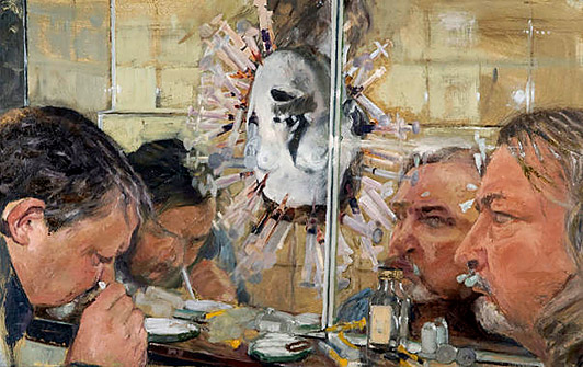 Herbert Volkmann Nazis on Speed I 2008 oil on canvas 70 x 110 cm Photo: Jochen Littkemann Private Collection