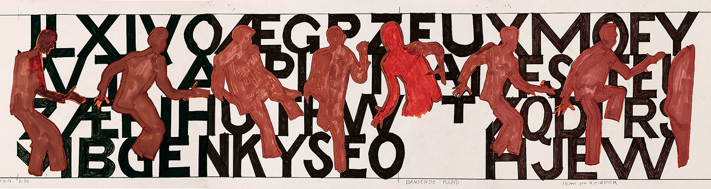 John Davidsen Twister - Dansende Mand (reconstruction) 1963 – 2007 Ink on paper 25 x 100 cm Click on the image to enlarge