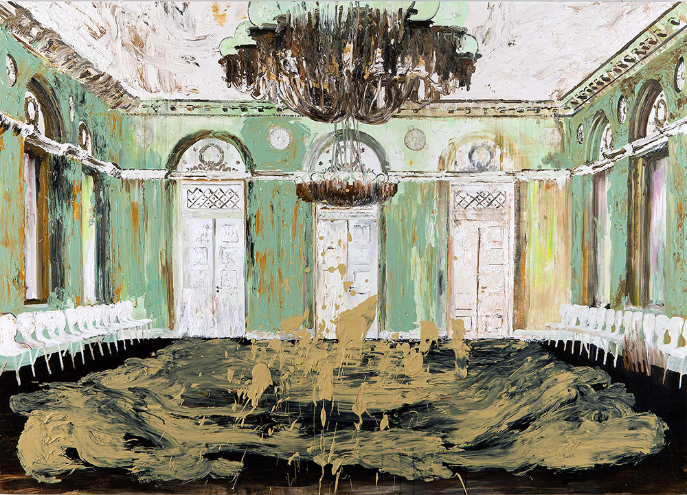 Mie Mørkeberg Untitled (Randers Statsskole) 2012 O il and acrylic on board 120 x 170 cm