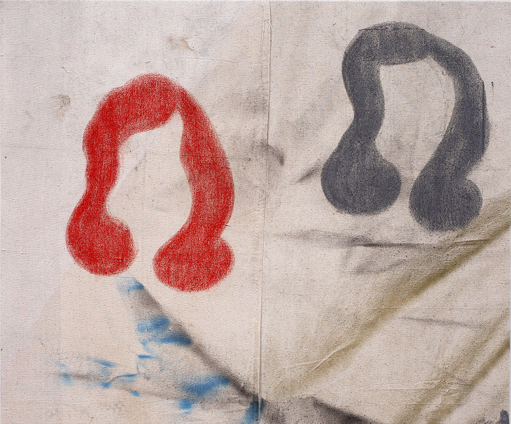 Mason Saltarrelli Lucy and Barbara 2013 oil and spray paint on canvas 76 x 92 cm