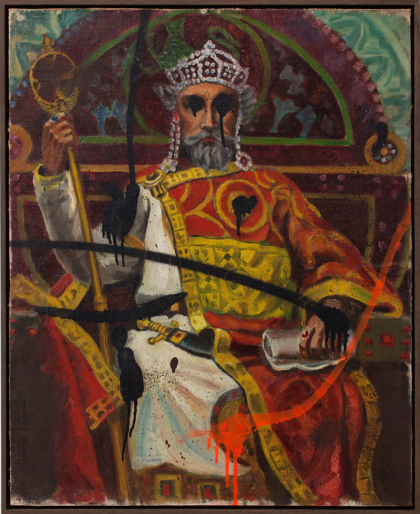 Claus Carstensen Defaced Grevinge Lore 2012 Oil, acrylic and spray on canvas 65 x 44 cm