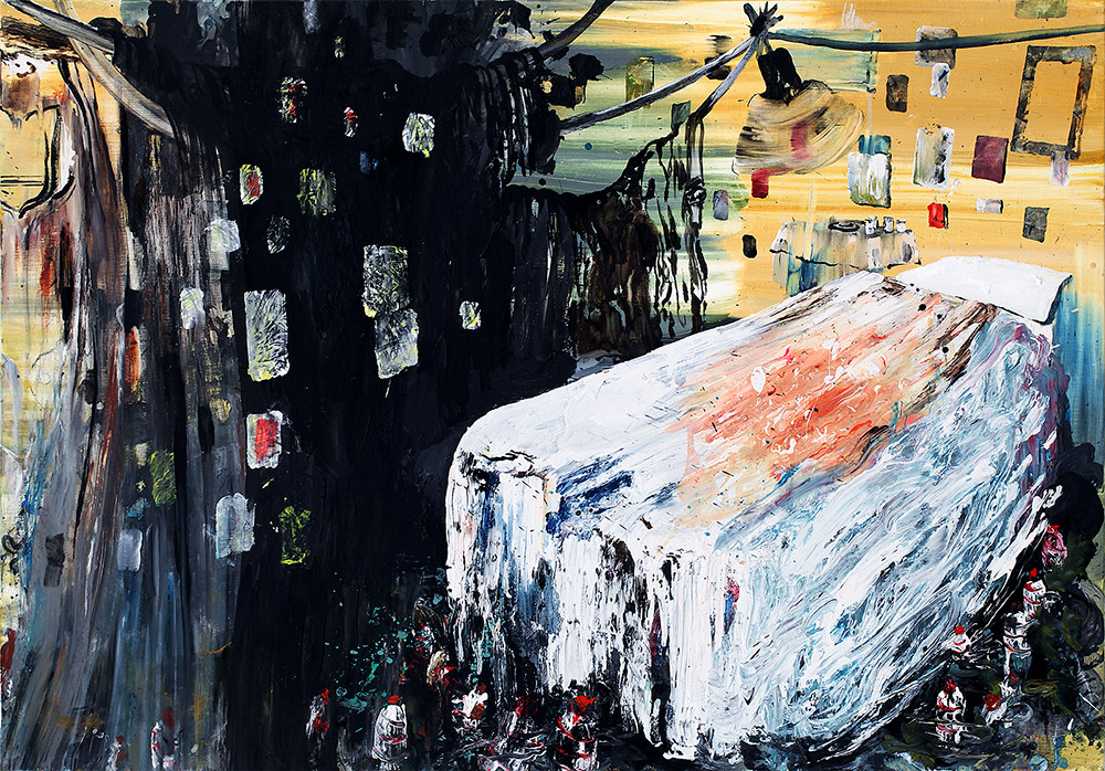 Mie Mørkeberg Uden titel (Vakuum) 2013 Olie og akryl på lærred 90 x 130 cm