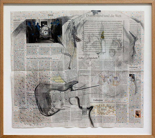 Herbert Volkmann Untitled 2010 pencil on newspaper 57 x 65,5 cm