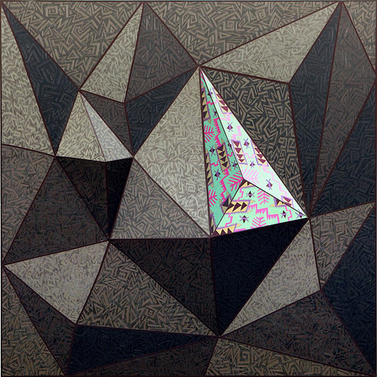Krista Rosenkilde Formal Trap 2010 olie og akryl på mdf 122 x 122 cm