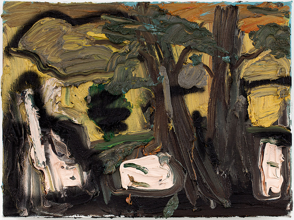 Dan Schein Tree Bunch 2013 Olie på lærred 30 x 40 cm