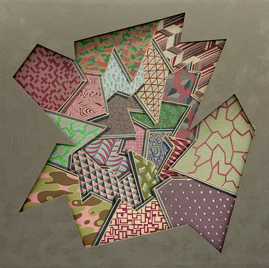 Krista Rosenkilde Broken Brake Up 2010 olie og akryl på lærred og mdf 124 x 124 cm