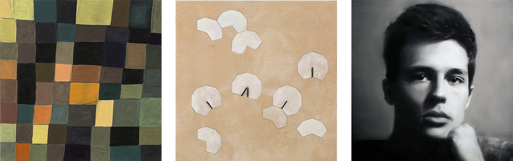Christian Skeel Thomas Scheel - programmør 2012-13 1. Akryl på lærred 2. Akryl og voks på lærred 3. Olie på lærred 3 x (40 x 40 cm)
