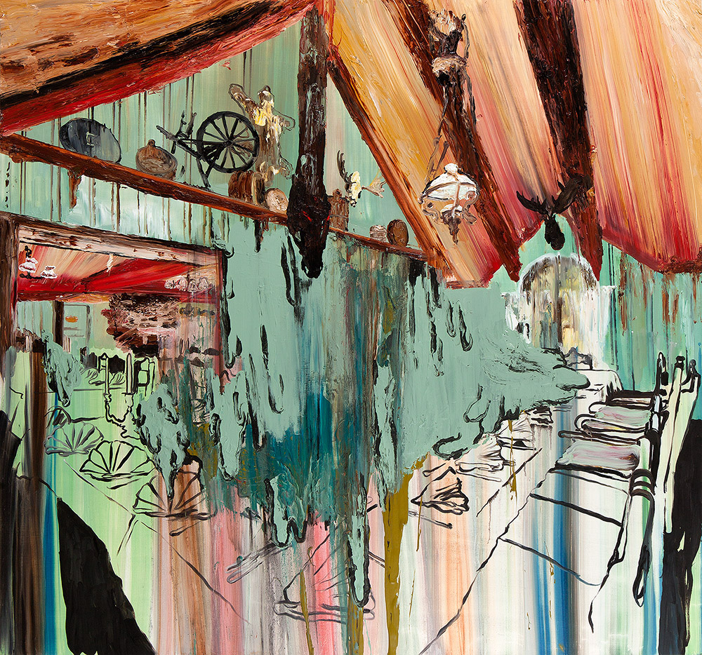 Mie Mørkeberg Untitled (Et Gildesal I Jylland) 2012 O il on board 160 x 150 cm