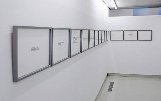 Lene Adler Petersen Sætning 1974, 1 – 13 Composed in 2010 lead composition on paper 27,7 x 38 cm ed. 10 Collection: The New Carlsberg Foundation
