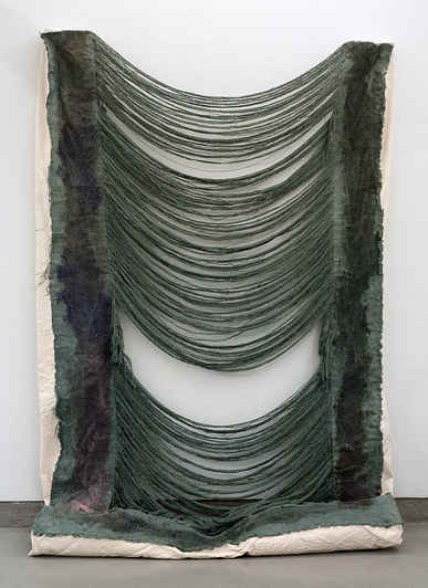 Jess Fuller Silver Grey Falls 2011 Acrylic, fabric dye and stuffed canvas 127 x 177 cm