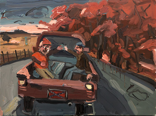 Dan Schein Drinking Brews in a Speeding Truck 2011 Oil on canvas 60 x 80 cm