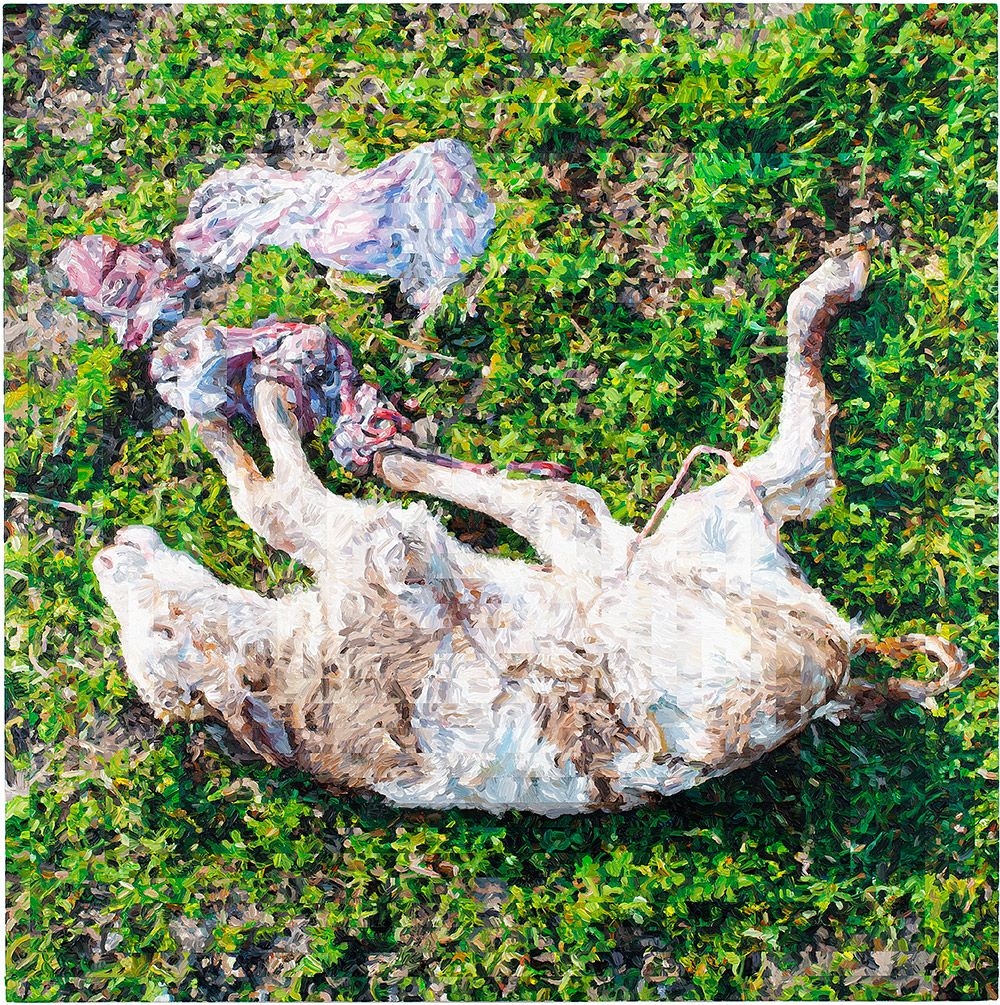 Allan Otte Mellem uendelighed og slutning (1:1) 2012 acrylic on board 100 x 100 cm (1m2)