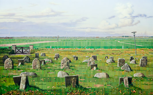 Allan Otte Kødet blev jord. 2010 Acrylic on MDF board 100 x 161,8 cm