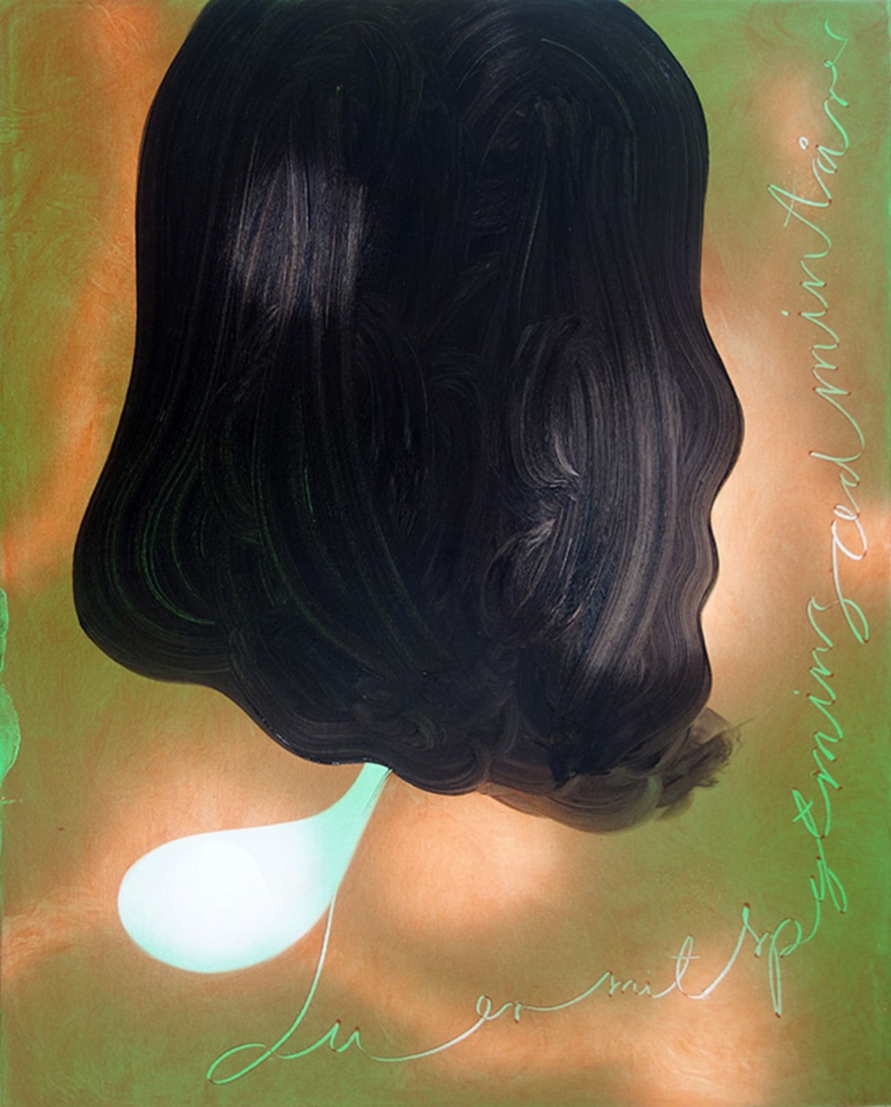 Kathrine Ærtebjerg: Du er mit spyt, min sæd, min tåre, 2015 Oil, acrylic and spray on canvas 75 x 60 cm