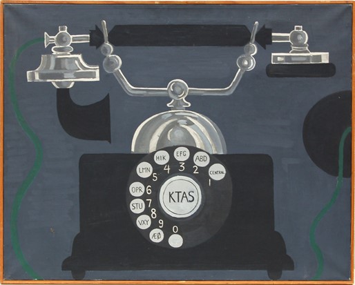 Albert Mertz: K.T.A.S. Bella 9021, Albert Mertz: K.T.A.S. Bella 9021. Oil on canvas, 75x92 cm, 1962