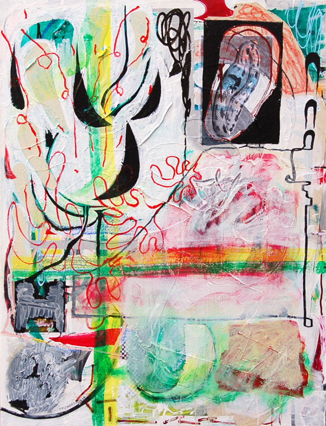 Asger Harbou Gjerdevik: Merry - Go - Around. Mixed media on canvas, 170x130 cm, 2015