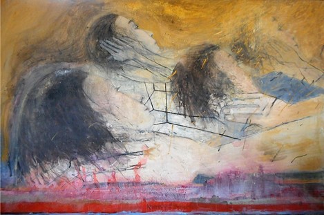 Per Mølgaard: Stay. Oil on canvas, 180x275 cm, 2015