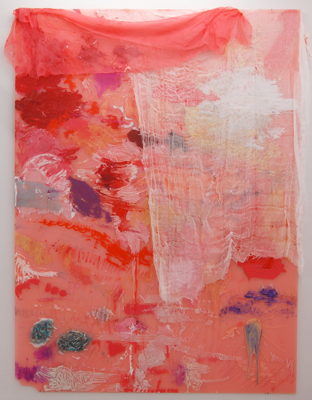 Astrid Svangren: my darling river, 2015, Astrid Svangren: my darling river, 2015 oil, pen, acrylic paste, glitter, cotton and silk 202 x 150 cm