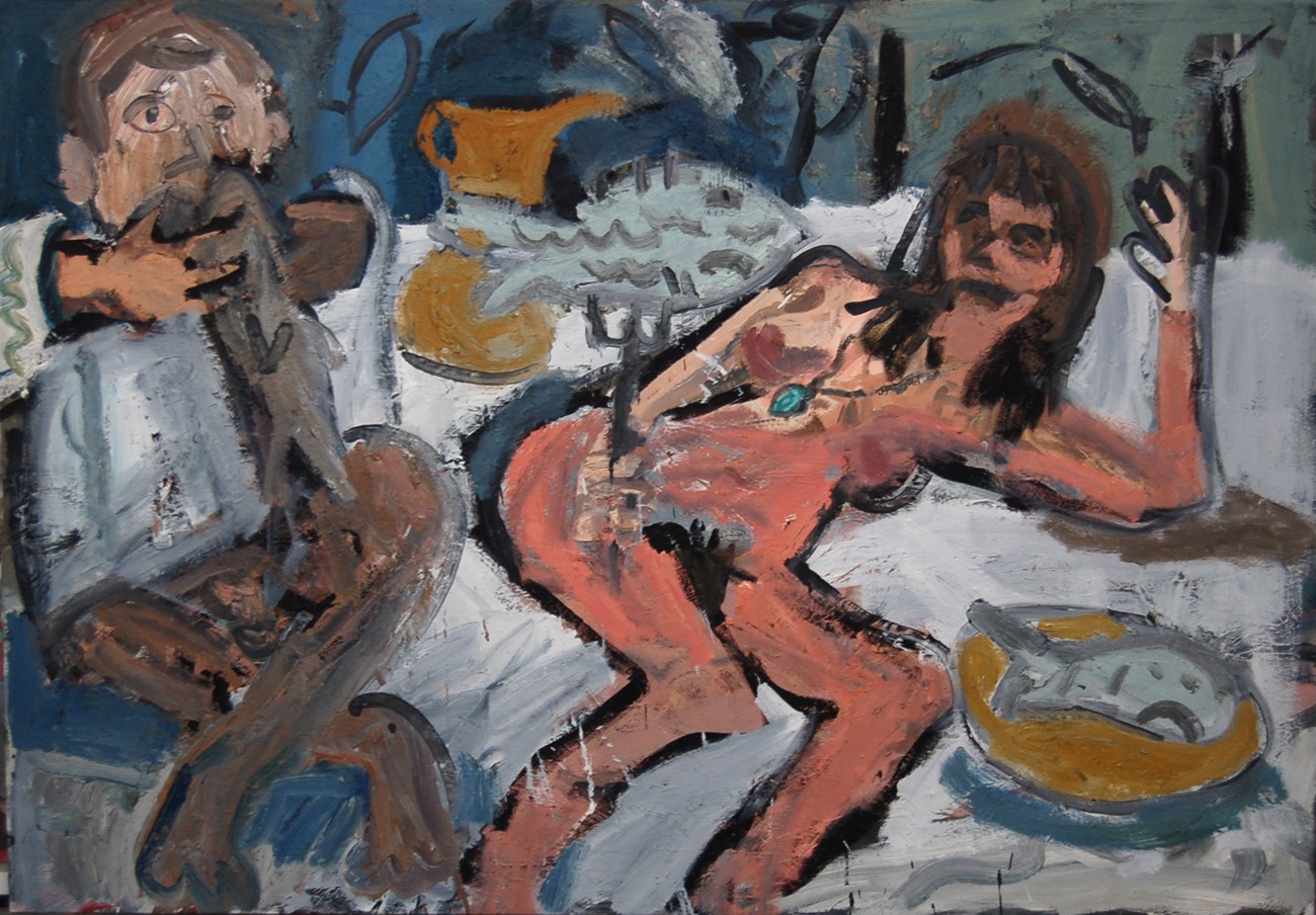 A Feast Of Fish., 2015, Oil on canvas, 125x182 cm