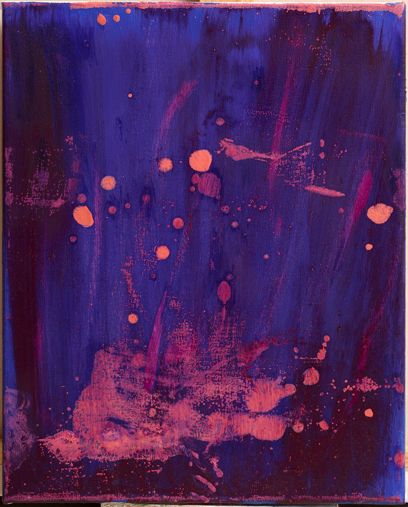 Anna Fro Vodder: Blød-blødere-blomme - Fluid Note 50 x 40 cm, olie på lærred, 2014