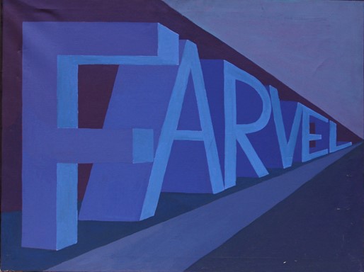 Albert Mertz: Farvel, Albert Mertz: Farvel. Oil on canvas, 73x92 cm, 1964