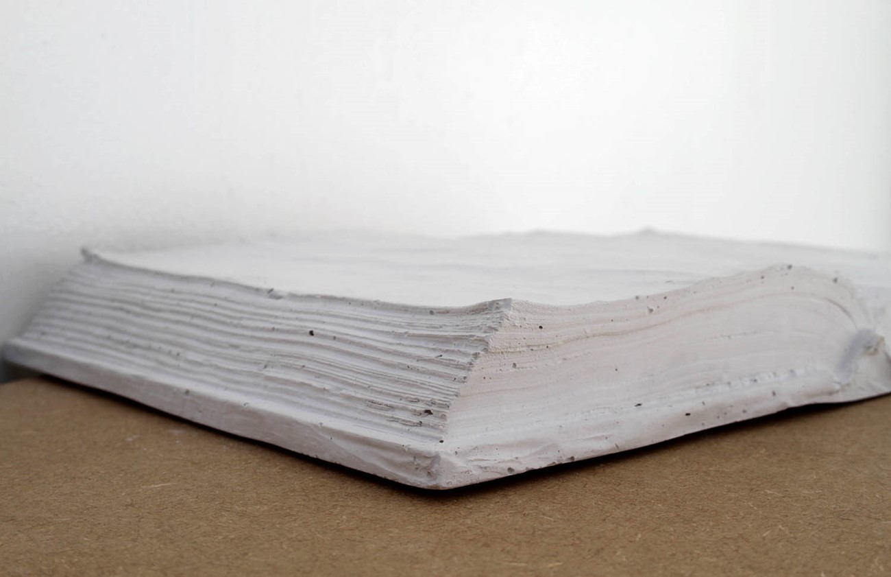 Beatrice J. L. Alexanian. Page 138-139 (detail). Plaster, 24 x 35 x 4 cm, 2013